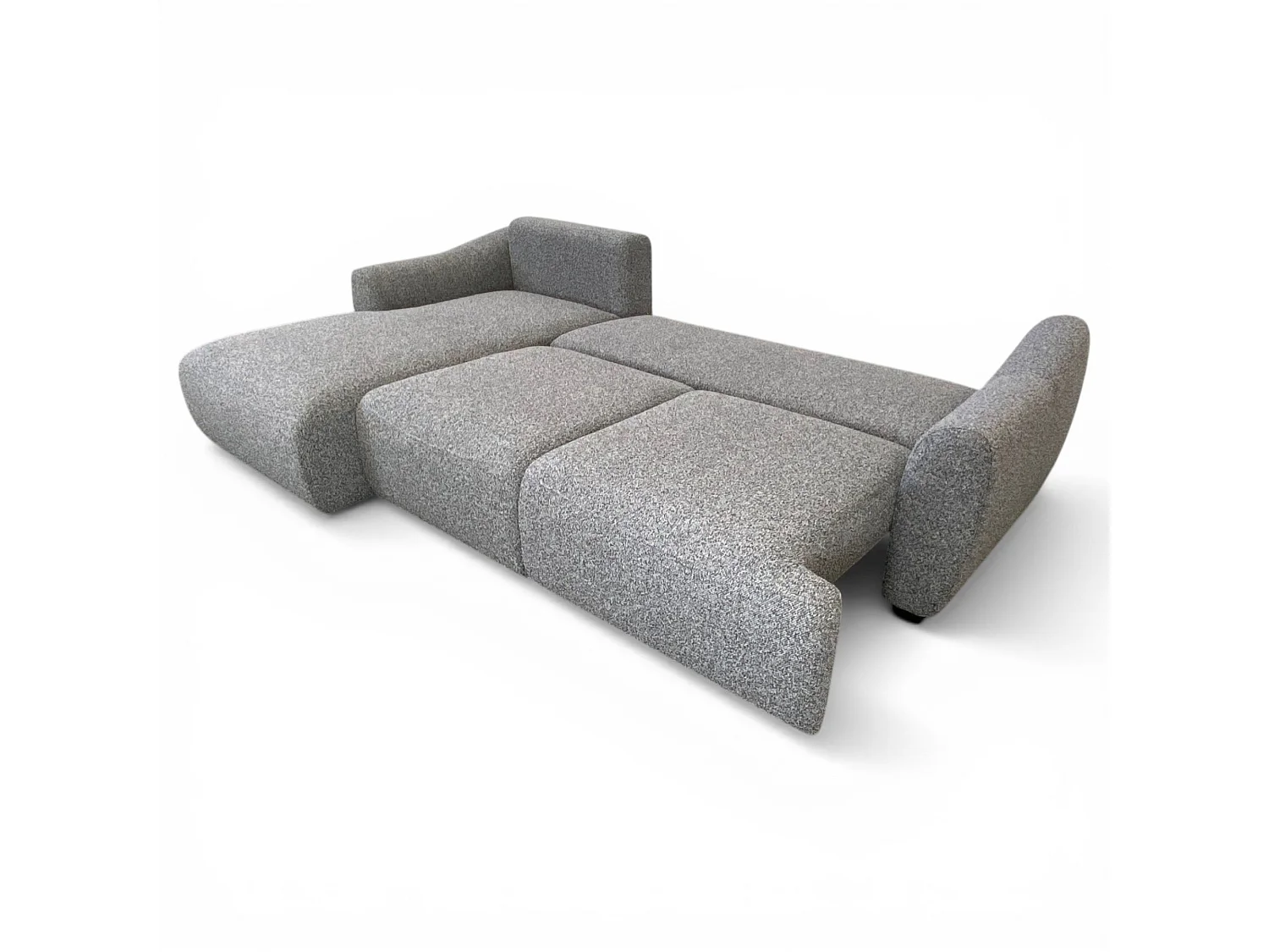 Canapé d'angle gauche convertible tissu gris - APPIA