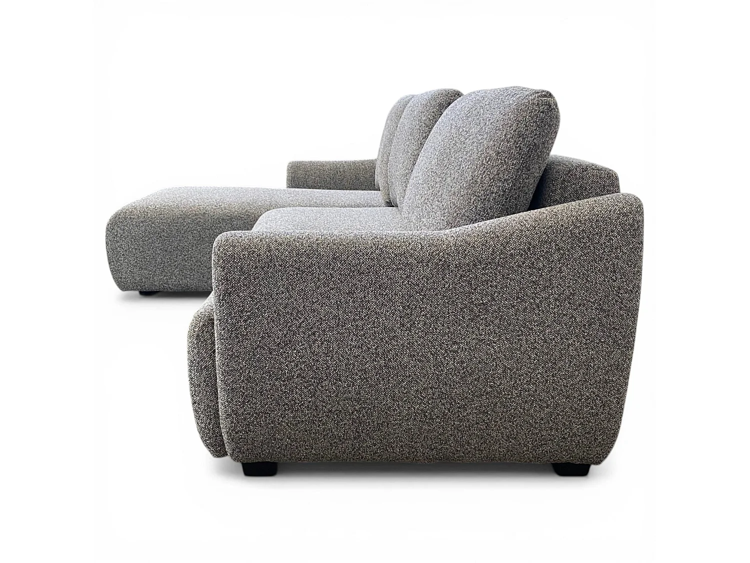 Canapé d'angle gauche convertible tissu gris - APPIA