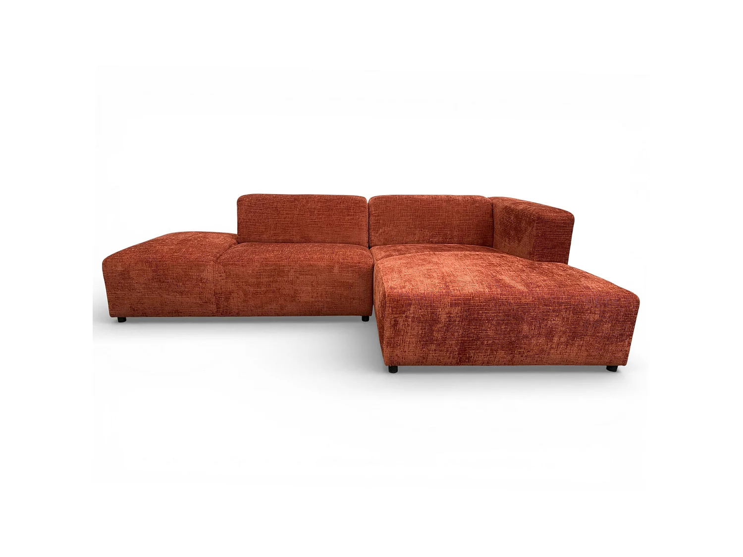Canapé d'angle droit tissu orange - BLOK 2