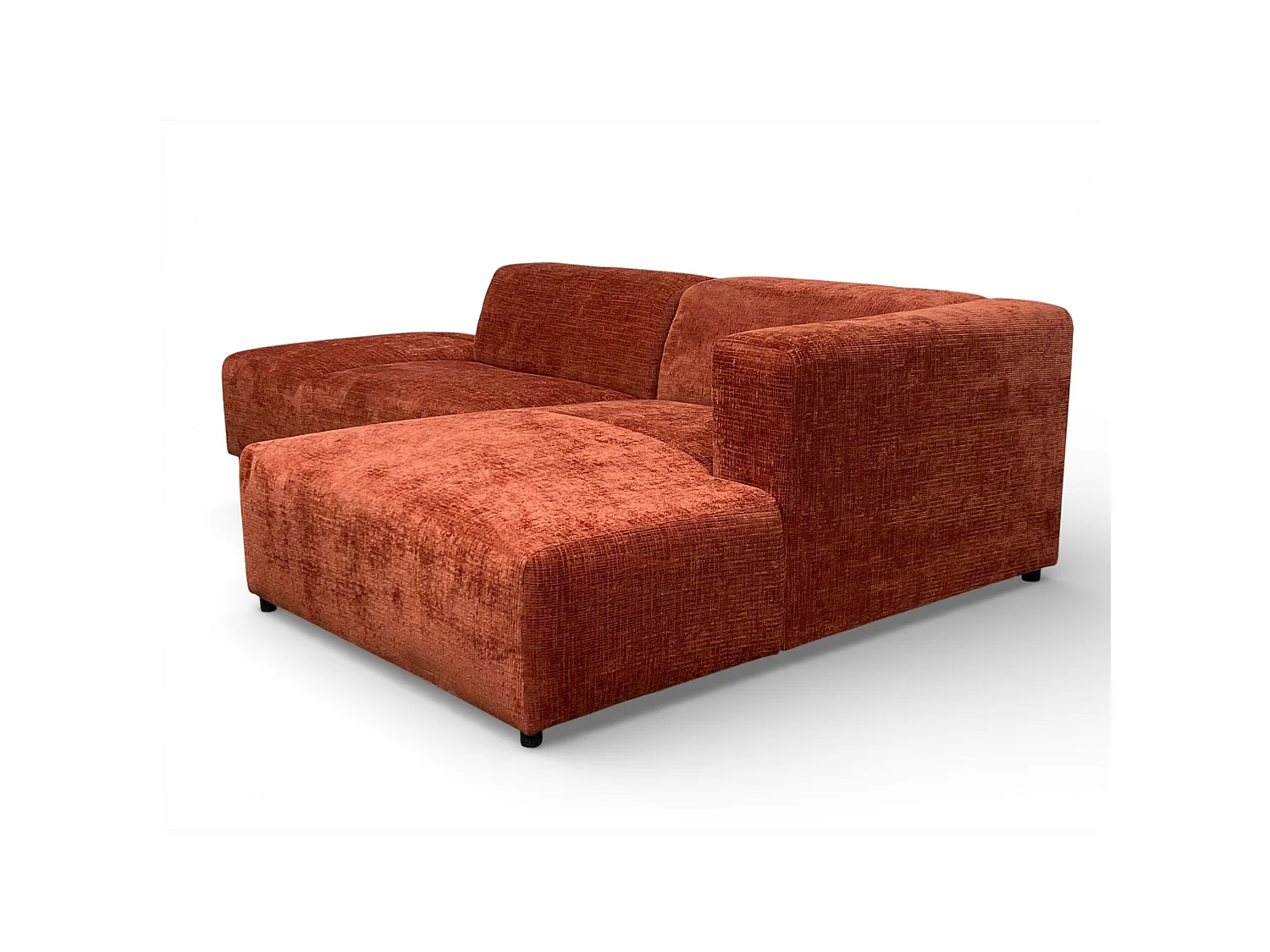 Canapé d'angle droit tissu orange - BLOK 2