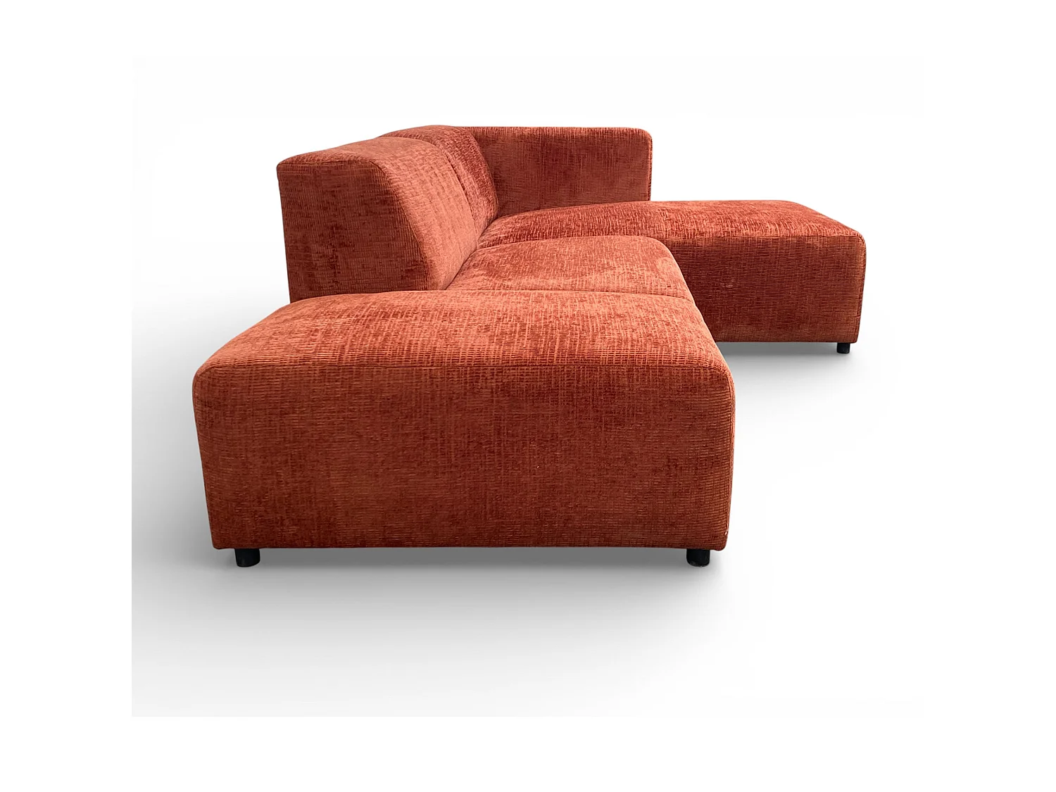 Canapé d'angle droit tissu orange - BLOK 2