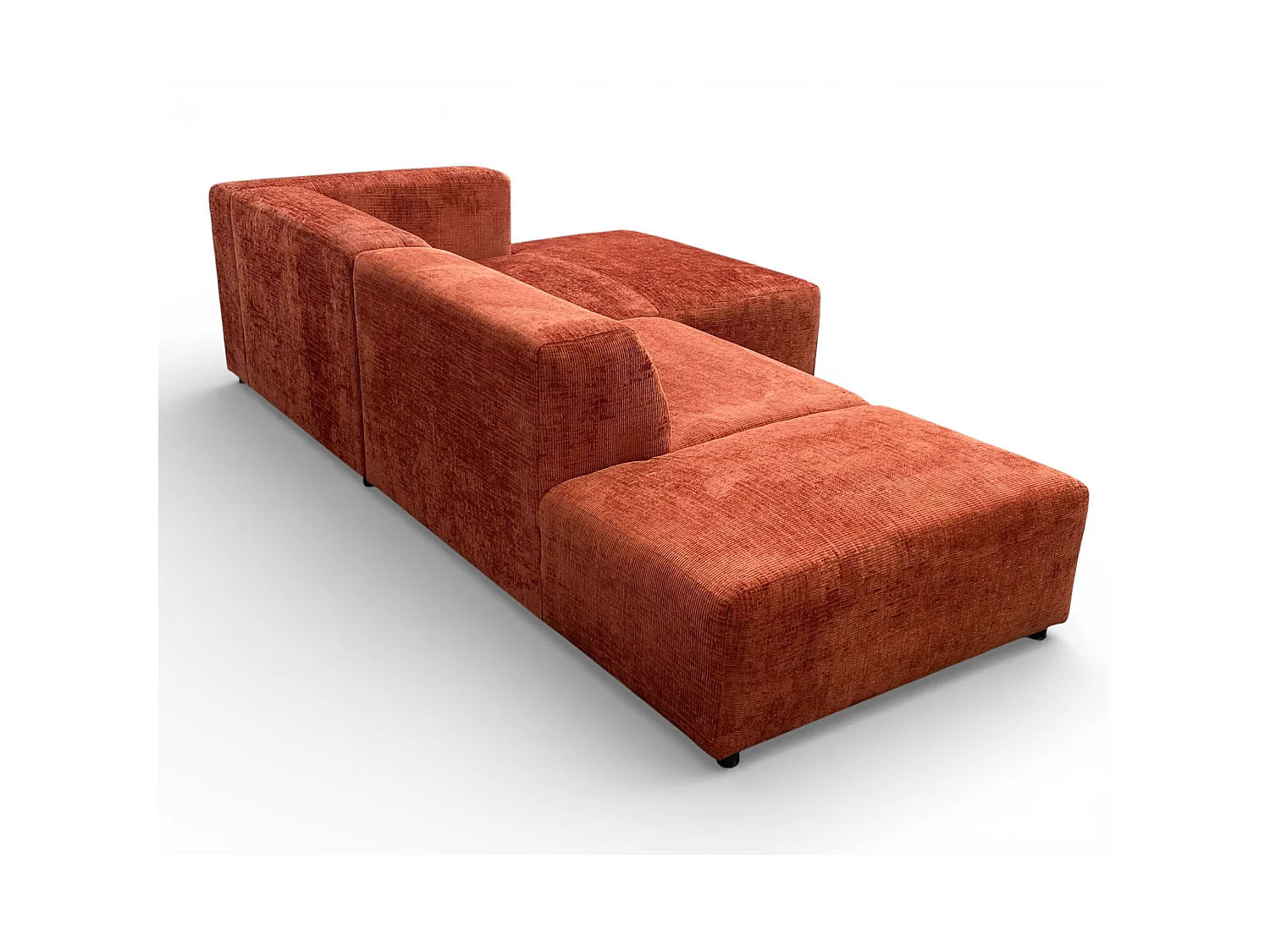 Canapé d'angle droit tissu orange - BLOK 2