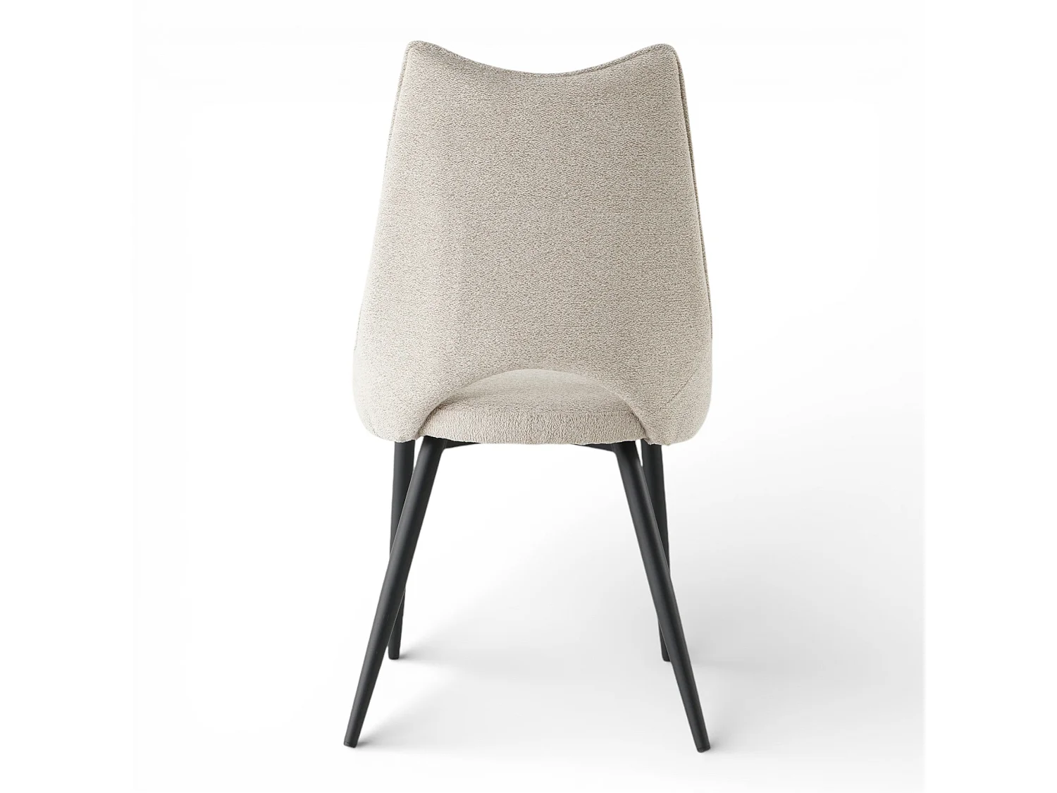 Lot de 4 chaises de salle à manger tissu beige pieds métal - MAEL