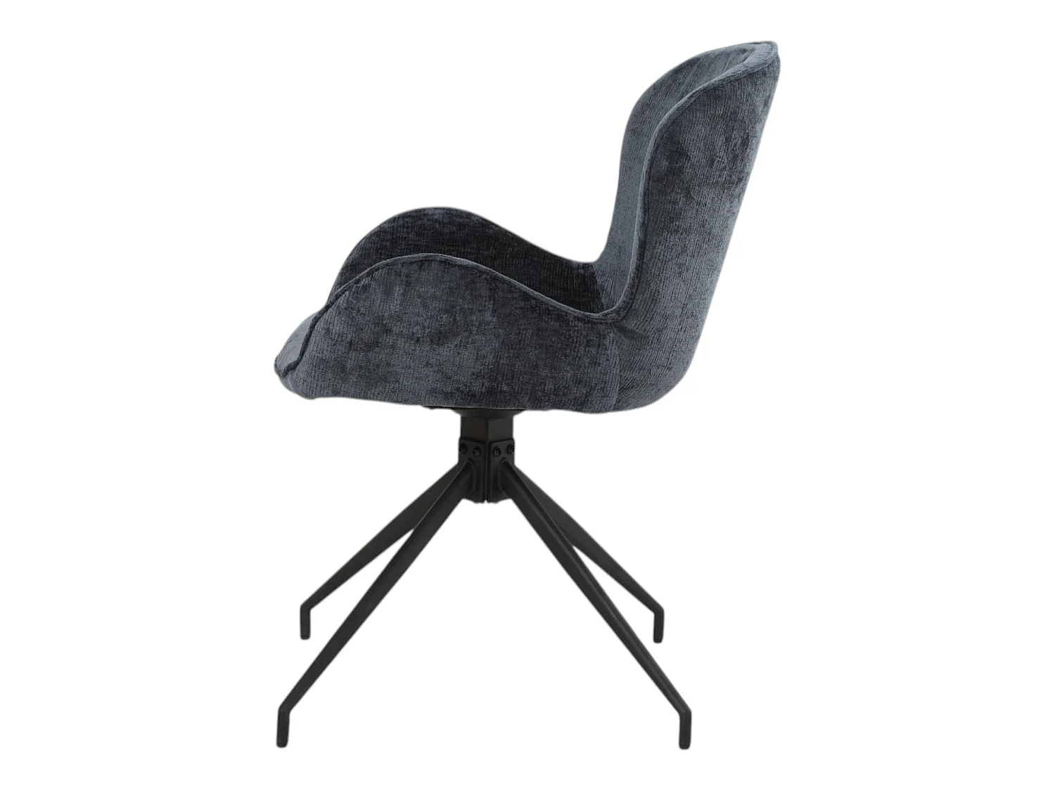 Lot de 2 chaises pivotantes tissu bleu - ASYAR