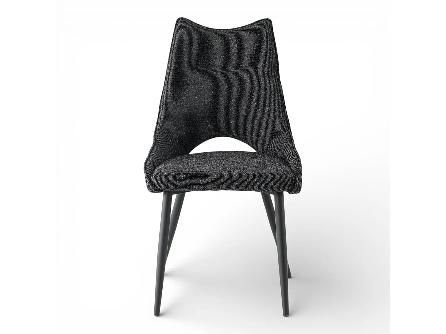 Lot de 4 chaises de salle à manger tissu noir pieds métal - MAEL