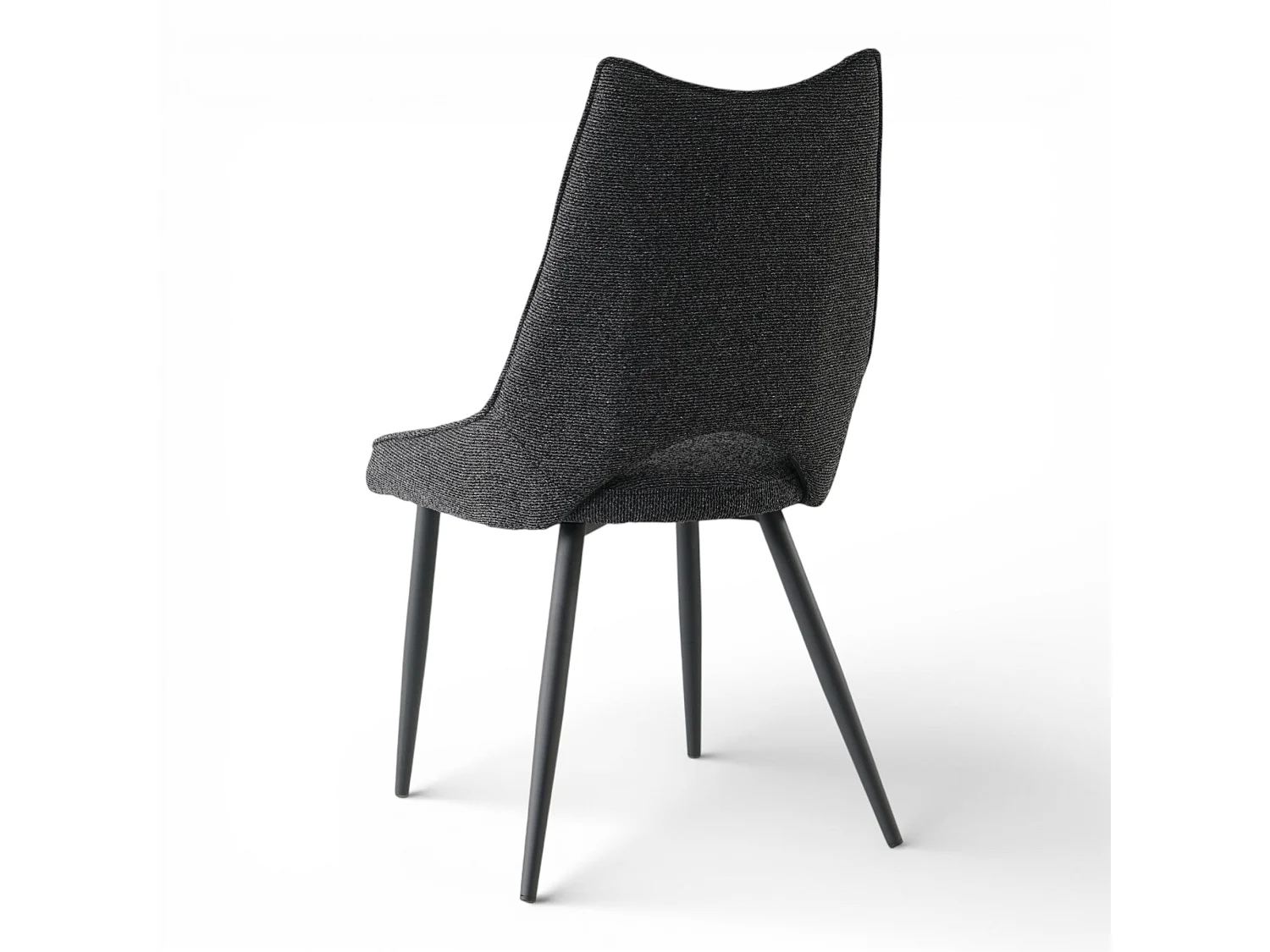 Lot de 4 chaises de salle à manger tissu noir pieds métal - MAEL