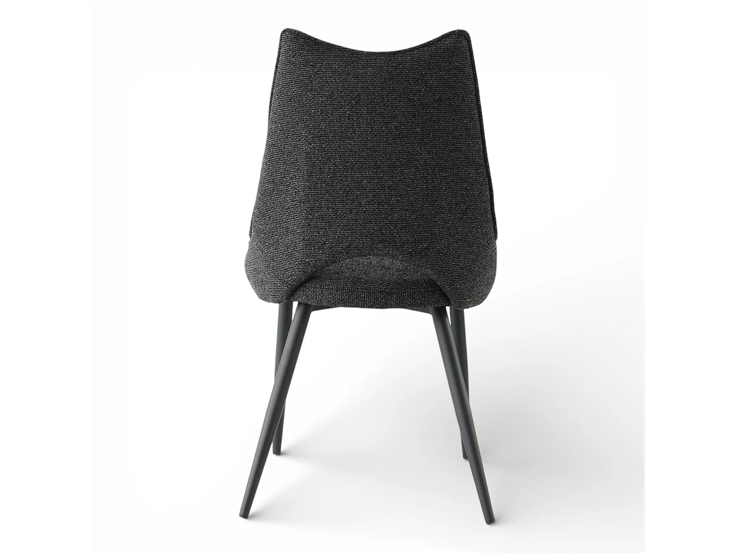 Lot de 4 chaises de salle à manger tissu noir pieds métal - MAEL