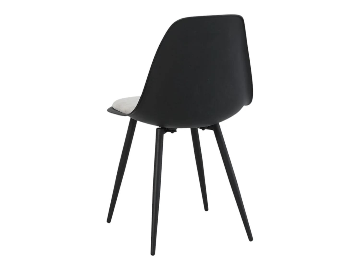 Lot de 4 chaises coloris noir assise tissu beige pieds métal noir - ALICE