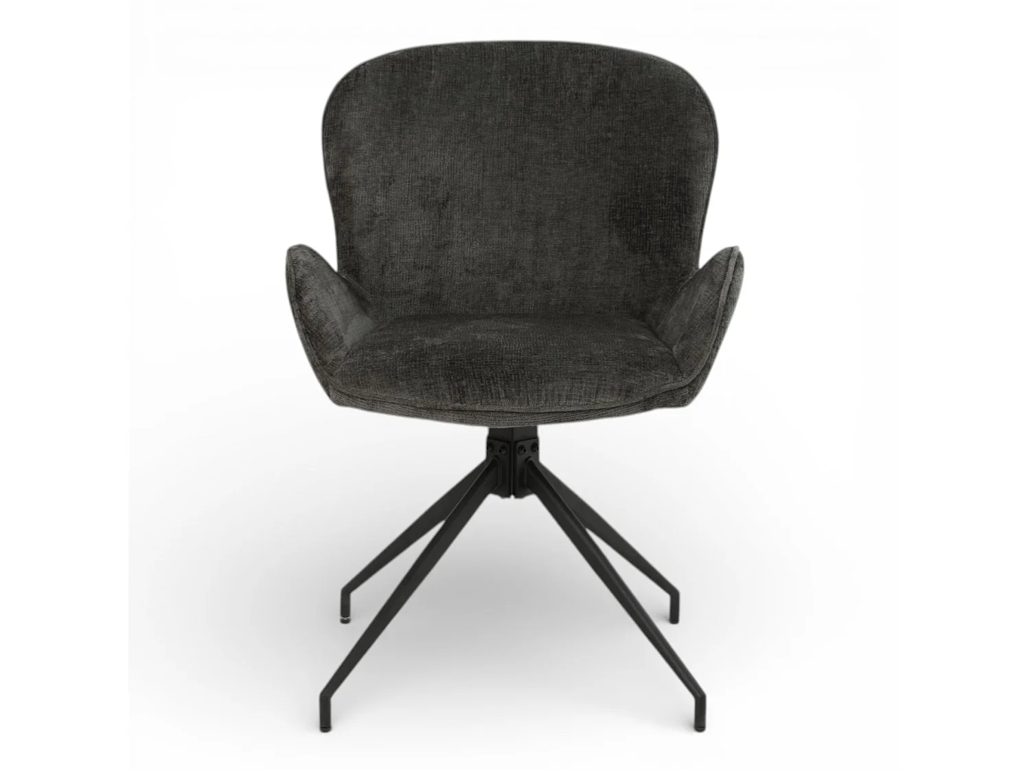 Lot de 2 chaises pivotantes tissu gris foncé - ASYAR