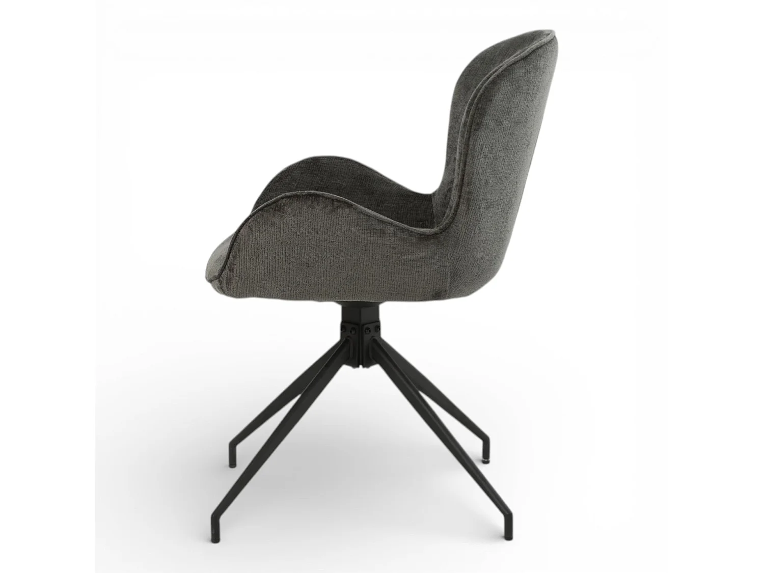 Lot de 2 chaises pivotantes tissu gris foncé - ASYAR
