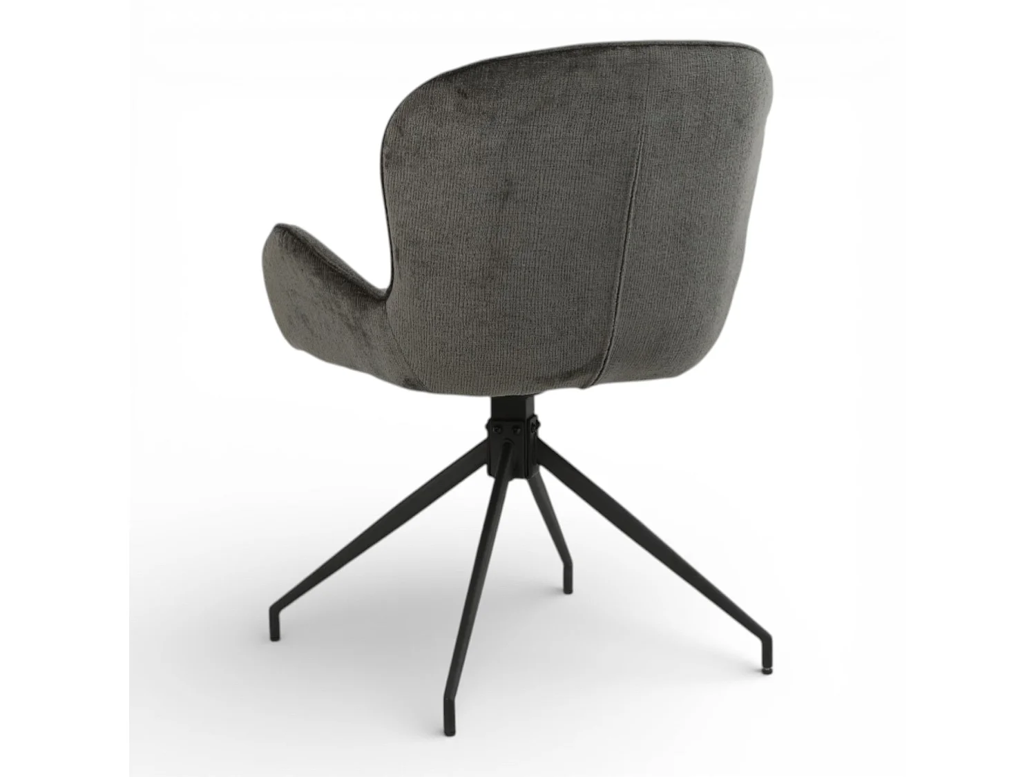 Lot de 2 chaises pivotantes tissu gris foncé - ASYAR