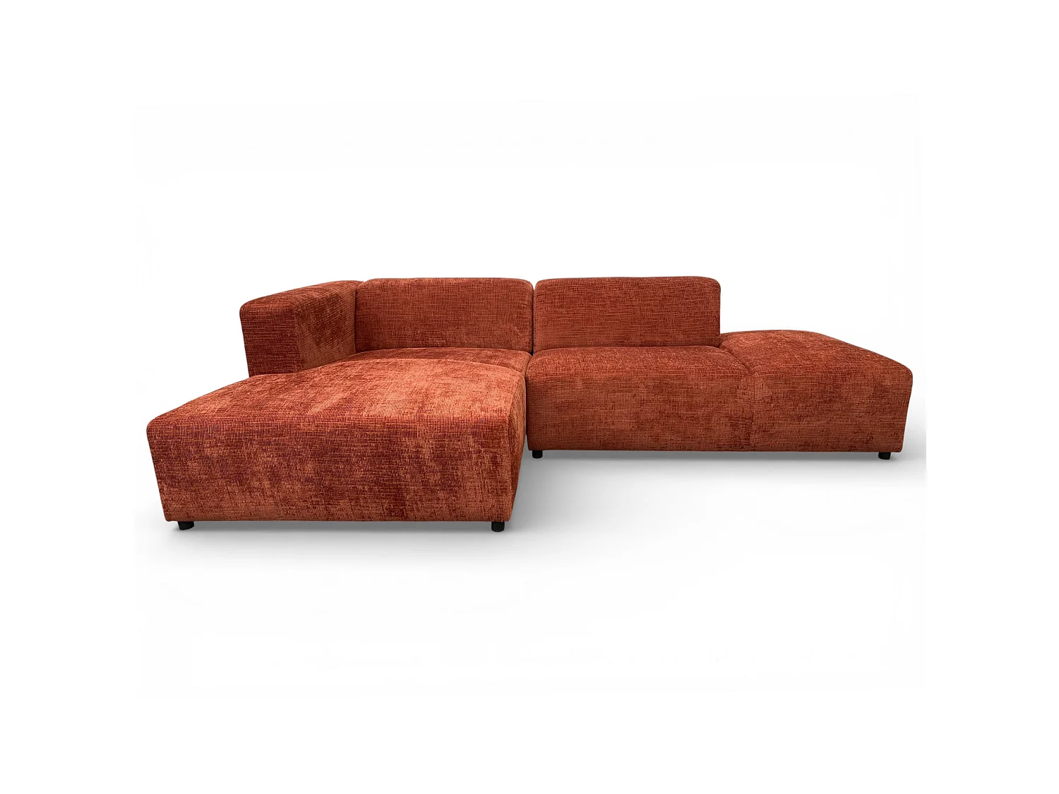 Canapé d'angle gauche tissu orange - BLOK 2