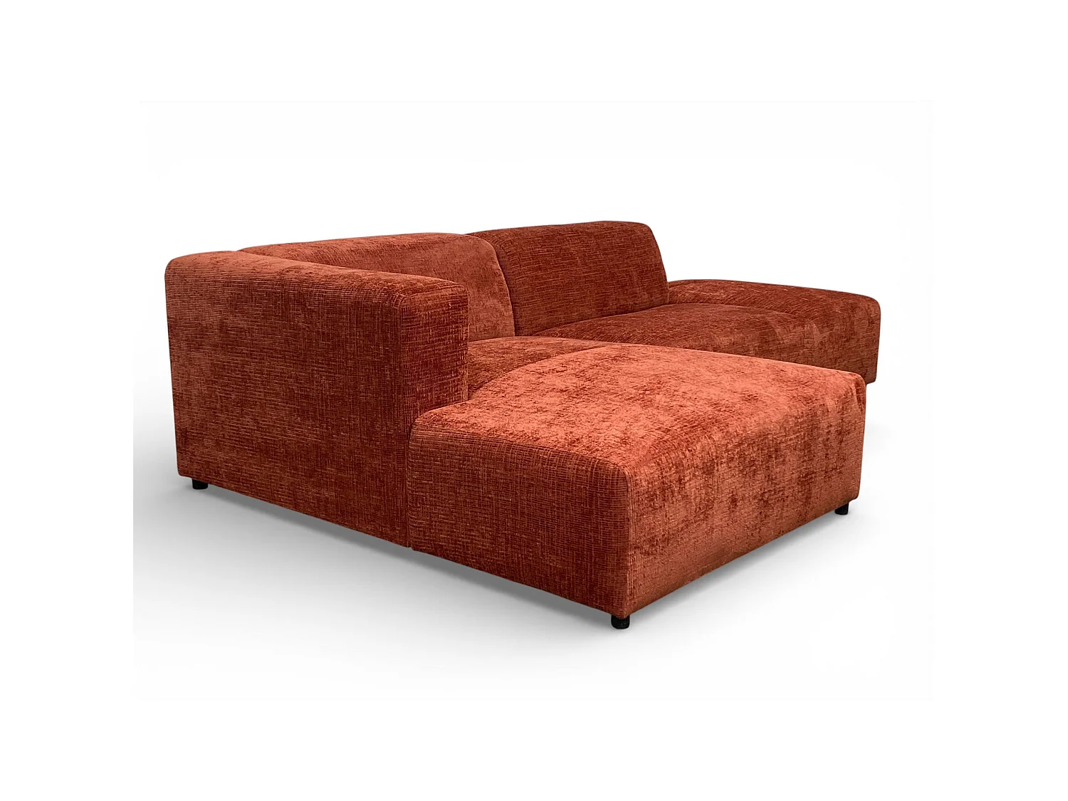 Canapé d'angle gauche tissu orange - BLOK 2