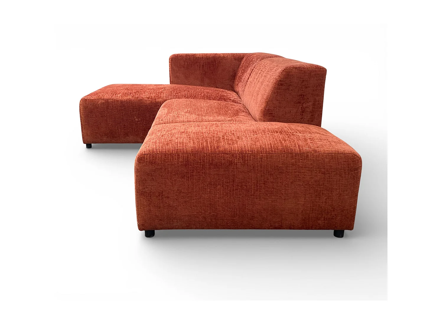 Canapé d'angle gauche tissu orange - BLOK 2