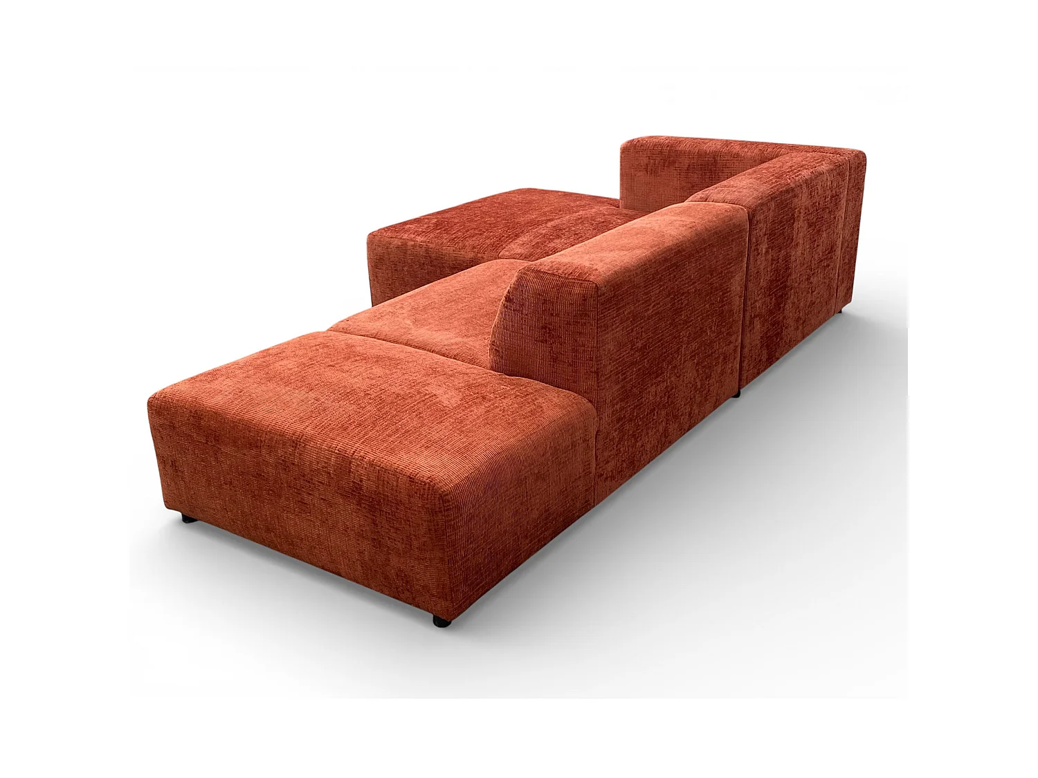 Canapé d'angle gauche tissu orange - BLOK 2