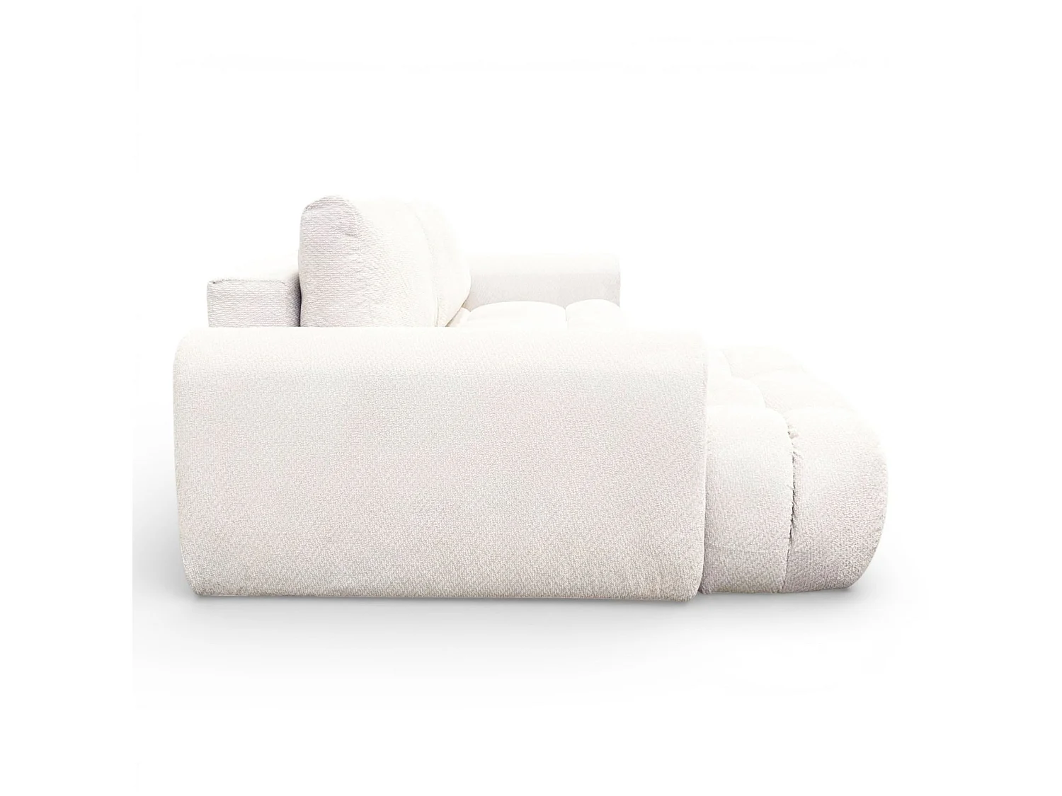 Canapé d'angle fixe tissu beige coté gauche - OMBO