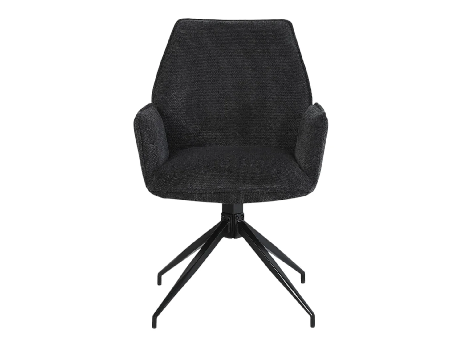Lot de 2 chaises avec accoudoirs pivotantes tissu noir - FITOUS II