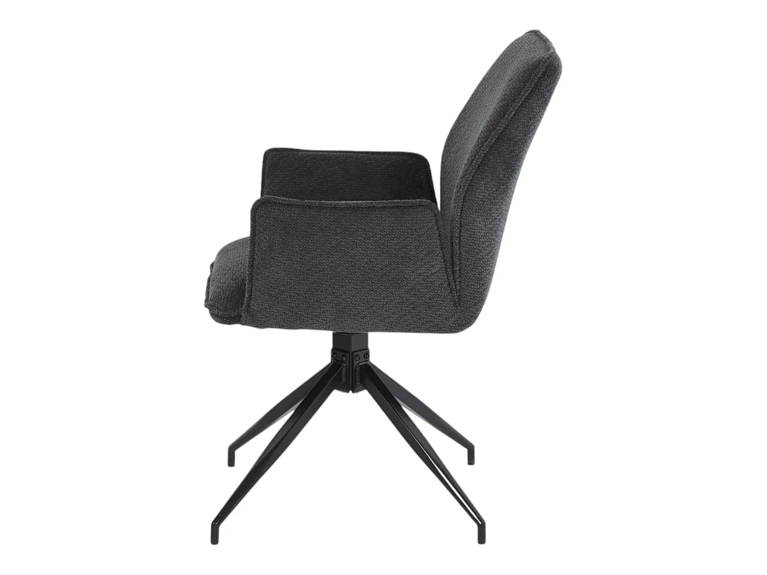 Lot de 2 chaises avec accoudoirs pivotantes tissu noir - FITOUS II