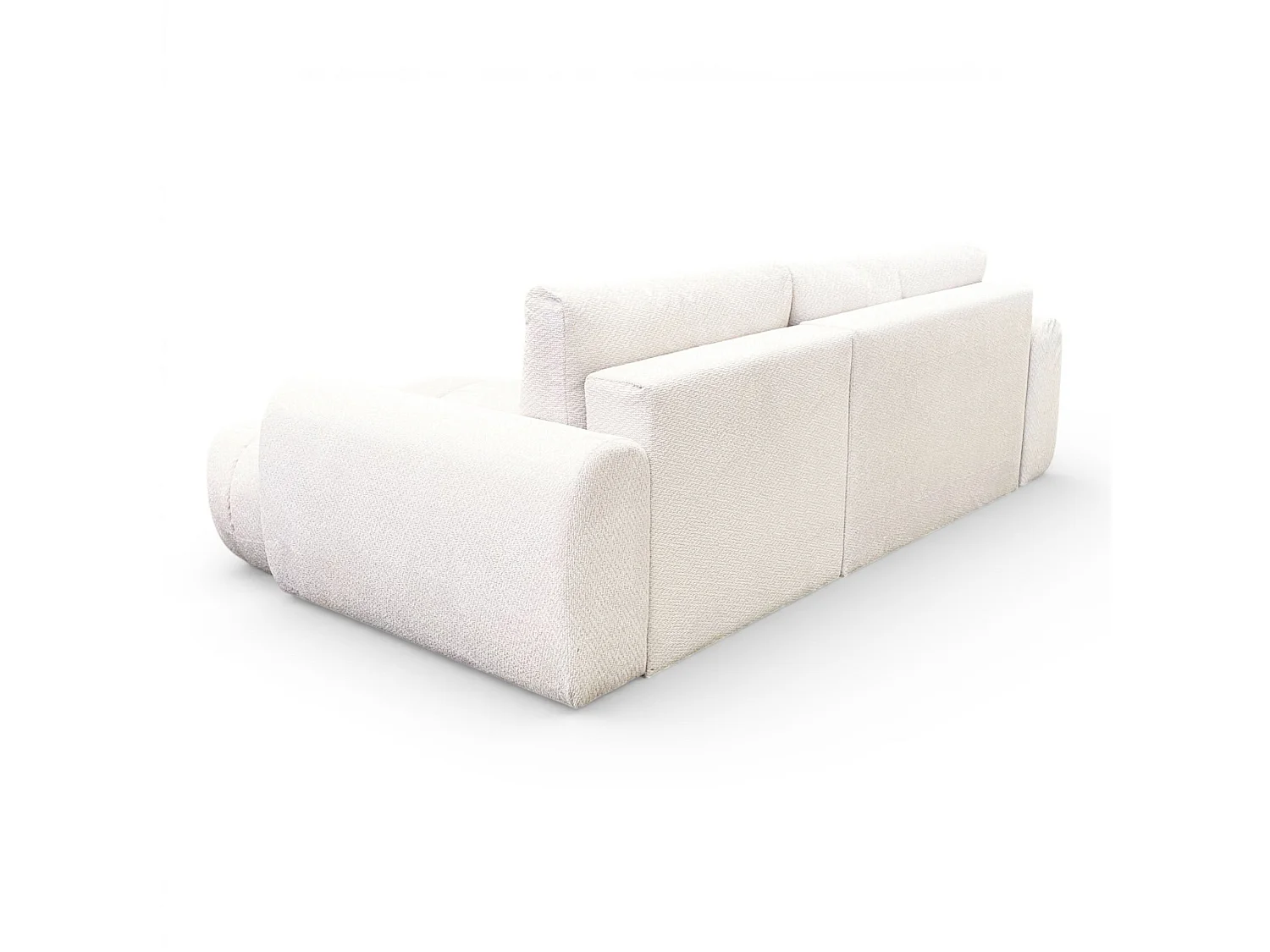 Canapé d'angle fixe tissu beige coté droit - OMBO
