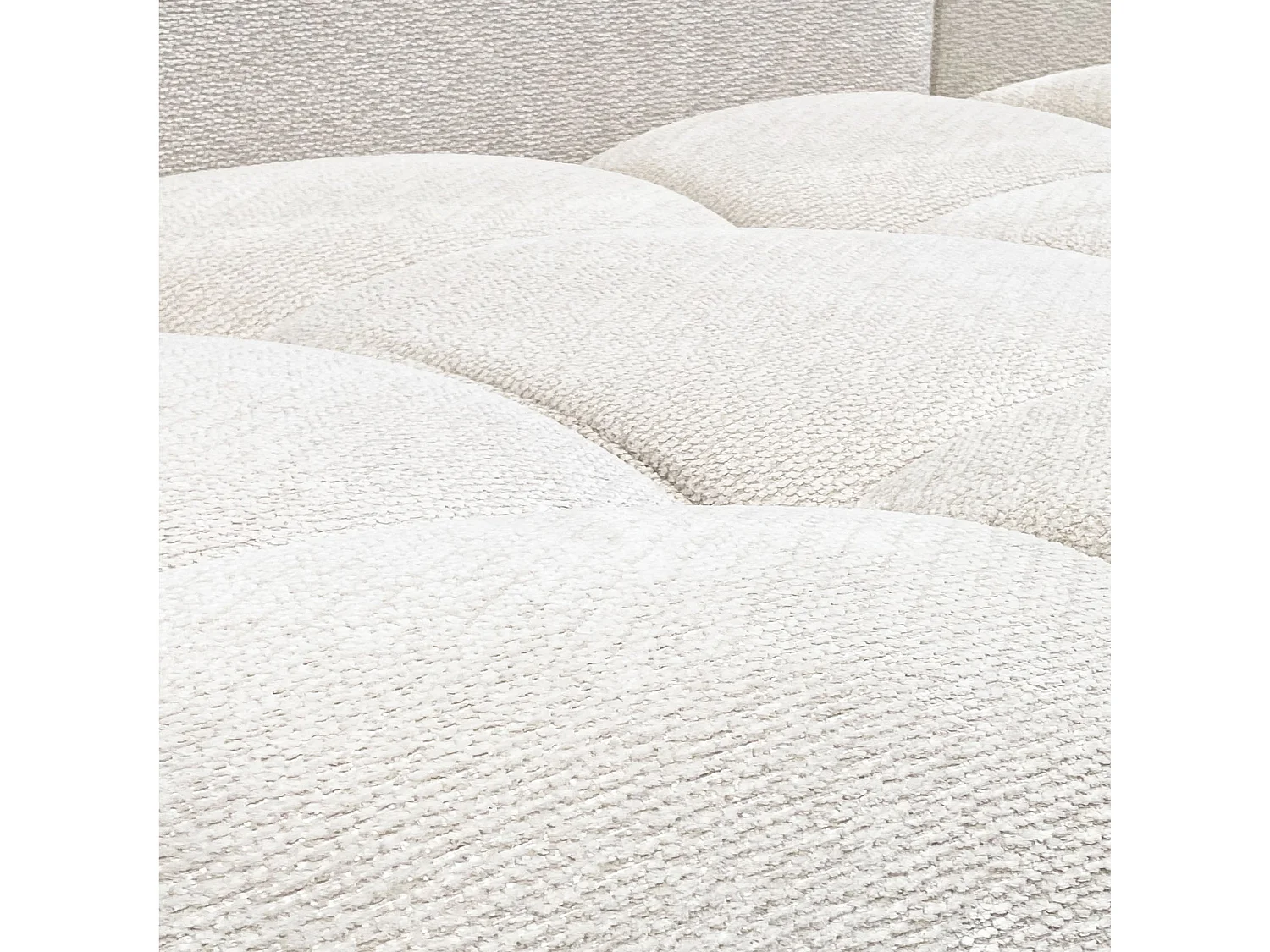 Canapé d'angle fixe tissu beige coté droit - OMBO