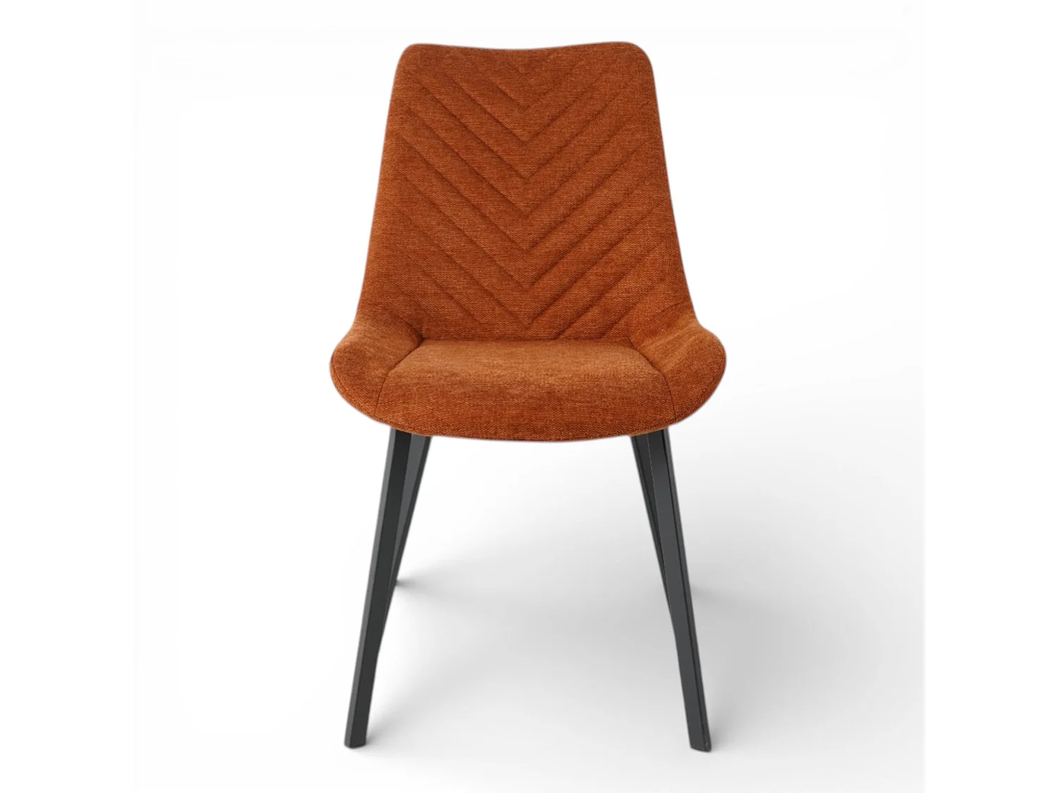 Lot de 4 chaises tissu orange pieds métal noir - ANGUS