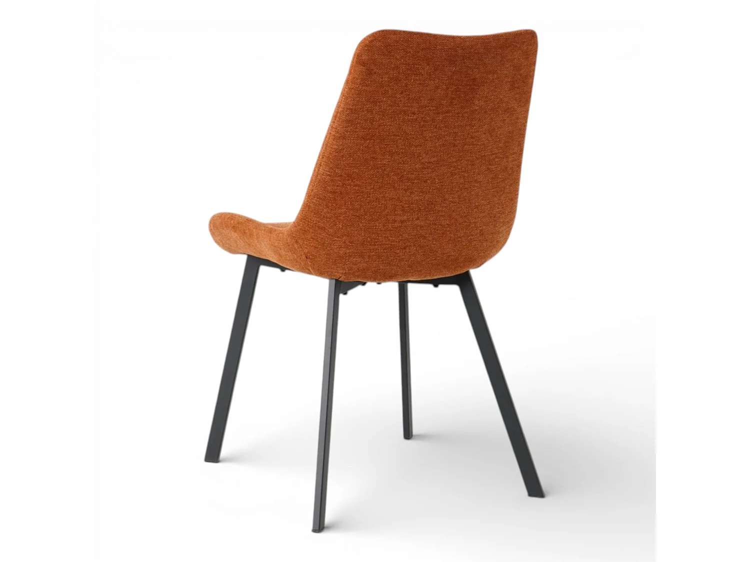 Lot de 4 chaises tissu orange pieds métal noir - ANGUS