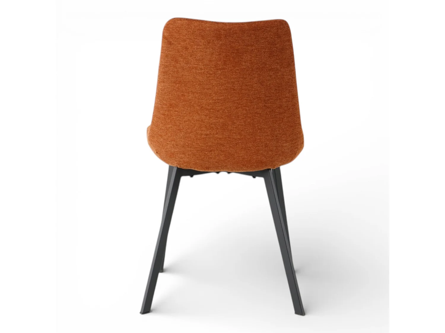Lot de 4 chaises tissu orange pieds métal noir - ANGUS