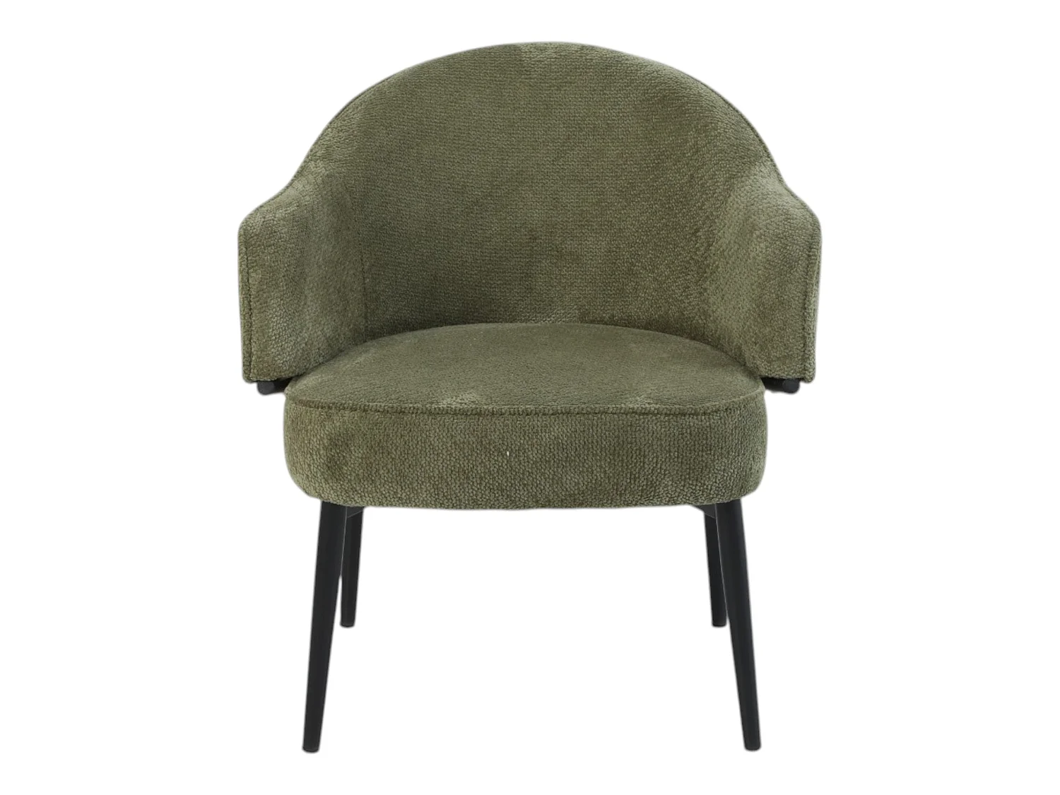 Fauteuil en tissu vert avec pieds en métal noir - ZOE