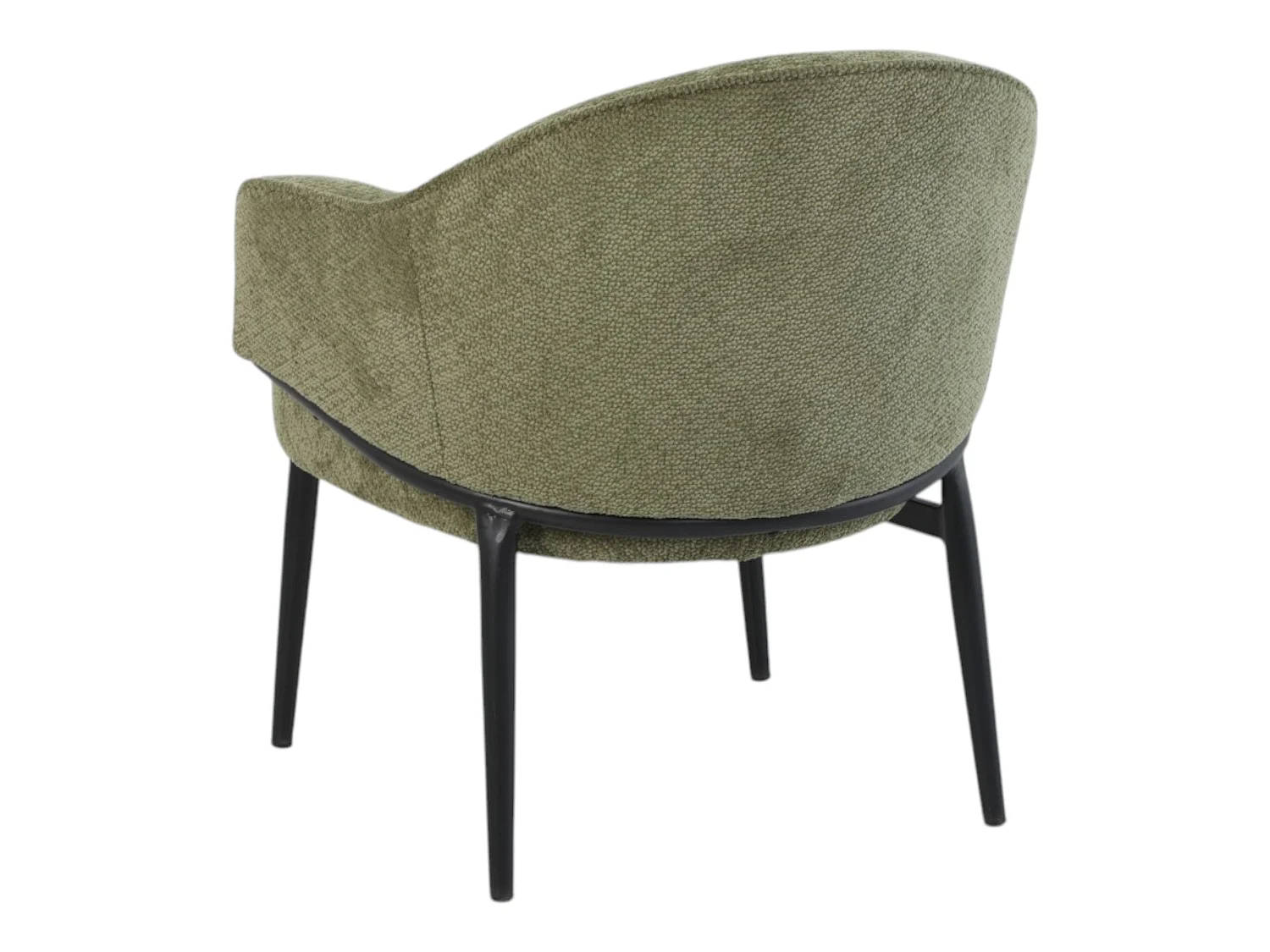 Fauteuil en tissu vert avec pieds en métal noir - ZOE