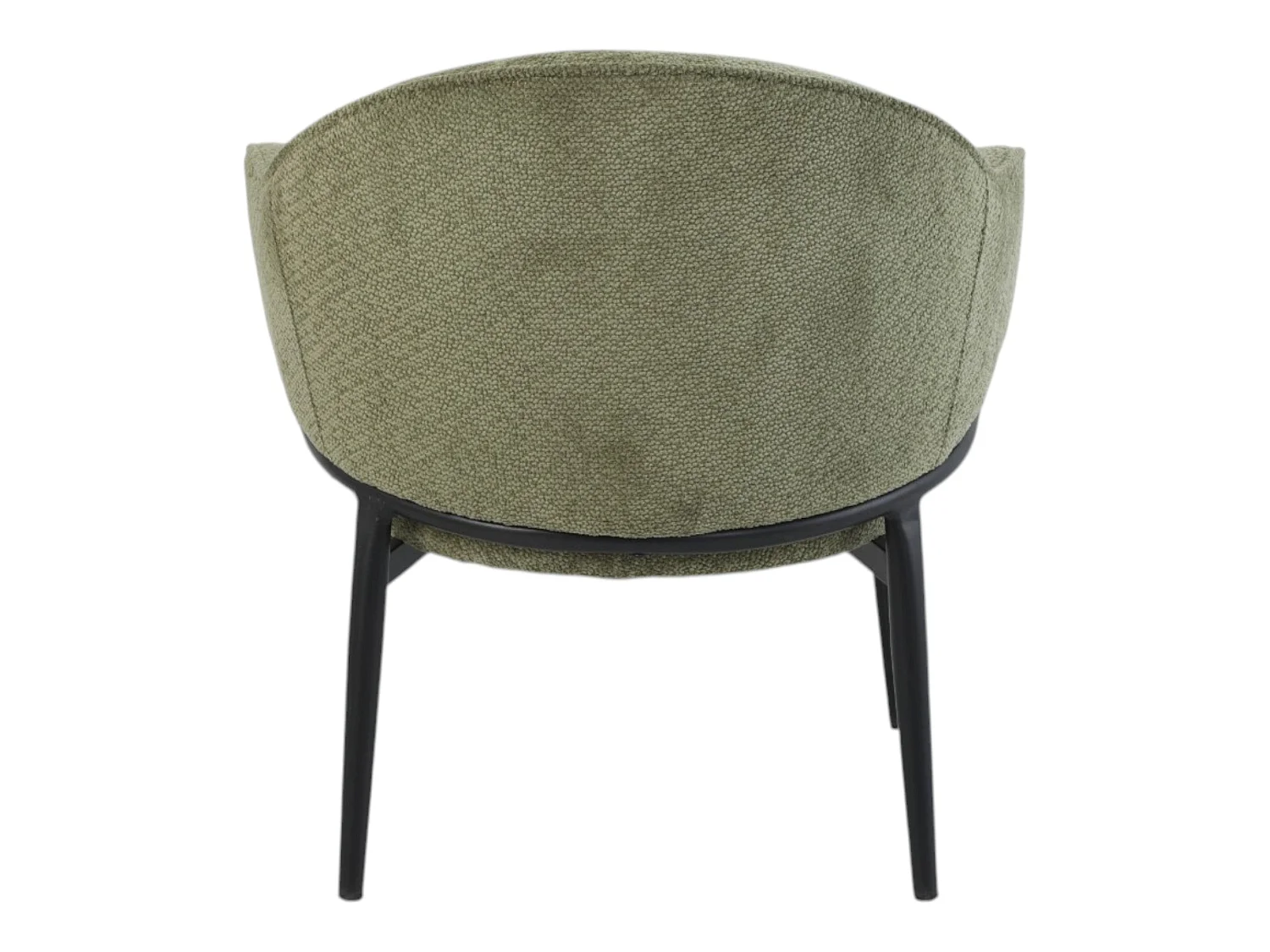 Fauteuil en tissu vert avec pieds en métal noir - ZOE