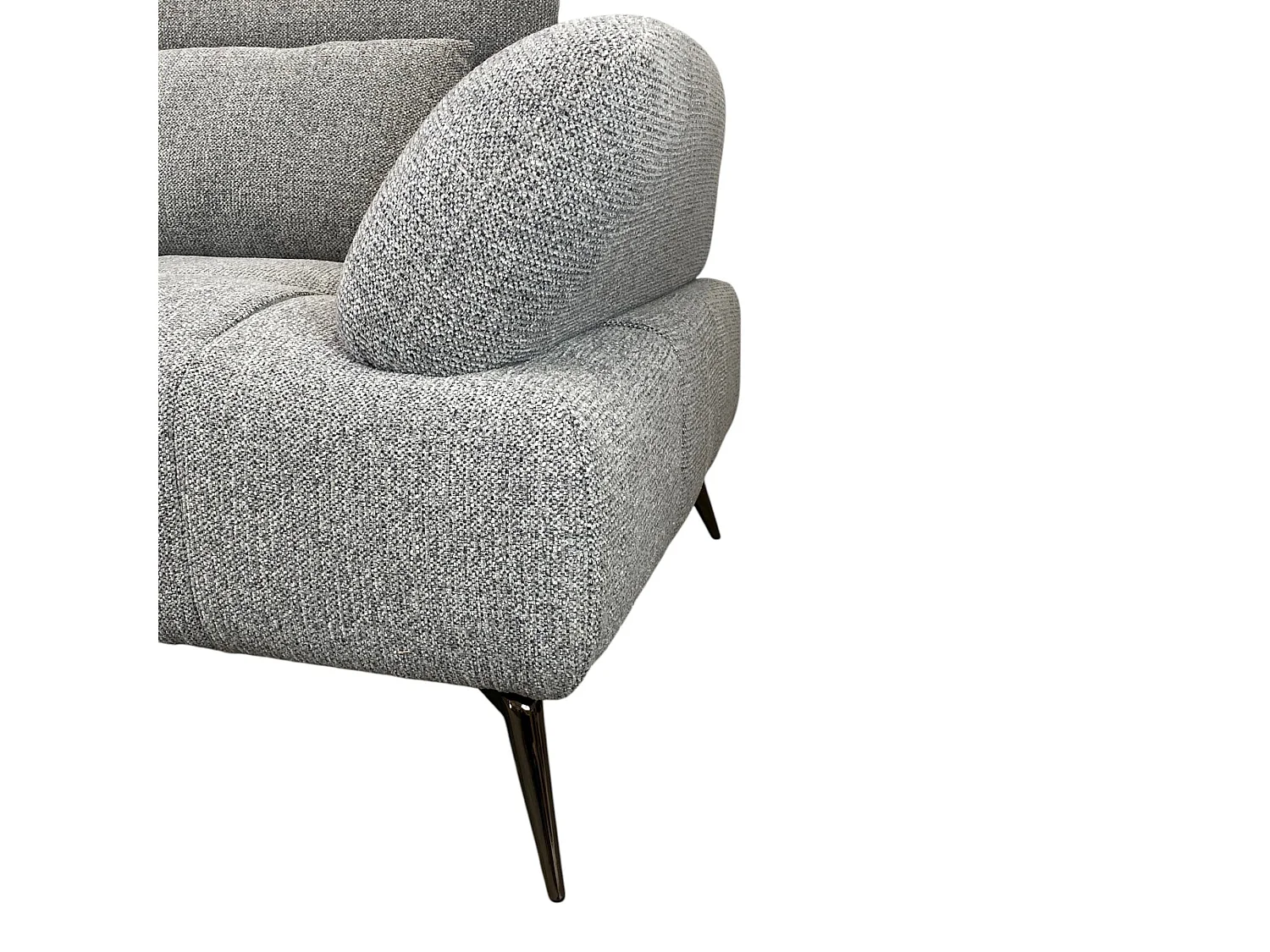 Canapé d'angle gauche tissu gris 280 cm avec tétières mobiles - JUBEL