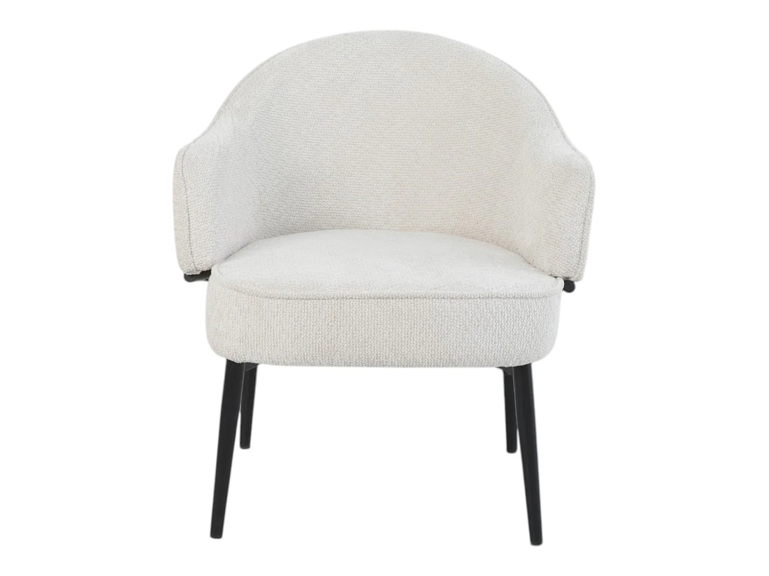 Fauteuil en tissu beige avec pieds en métal noir - ZOE