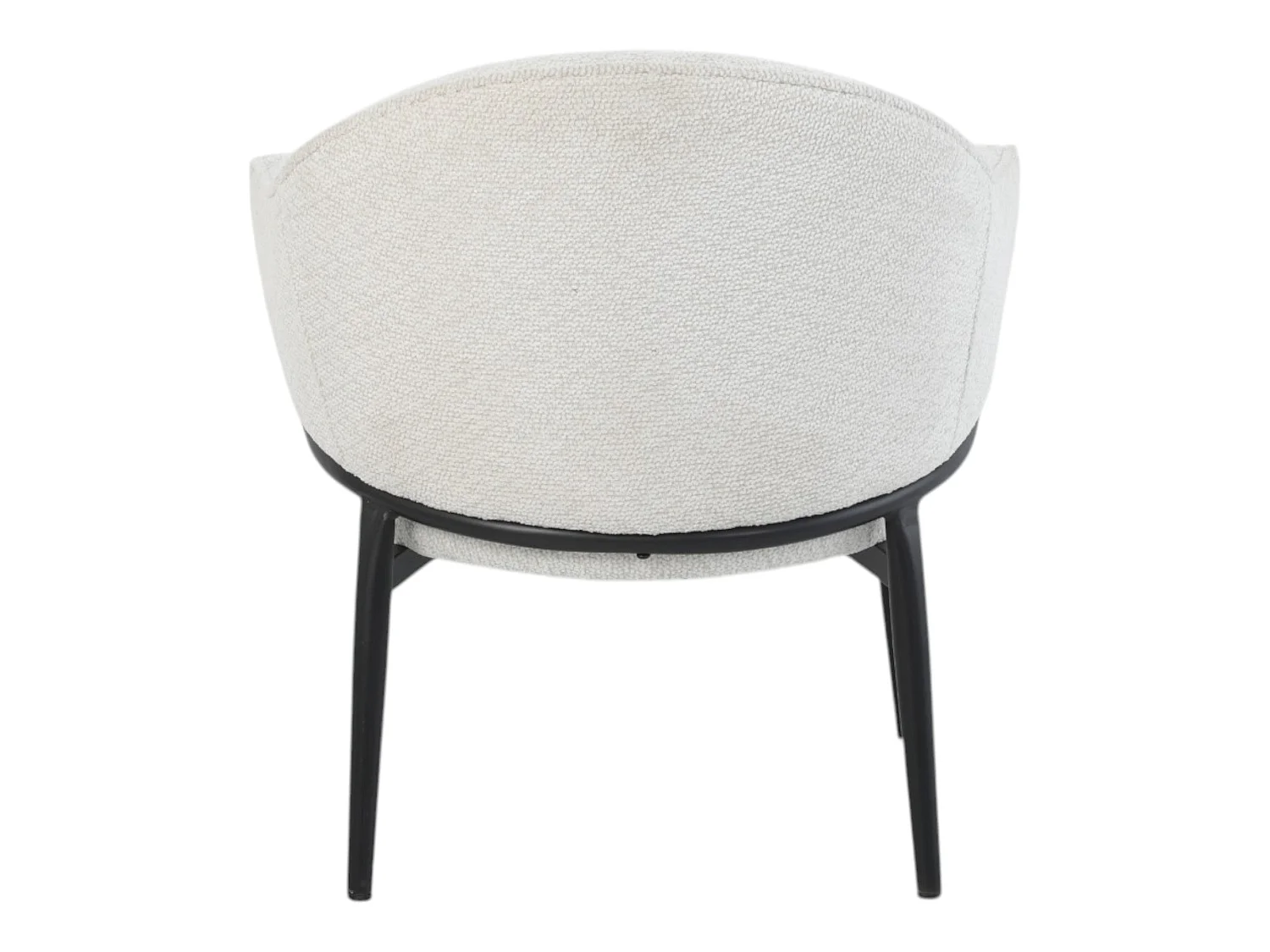 Fauteuil en tissu beige avec pieds en métal noir - ZOE