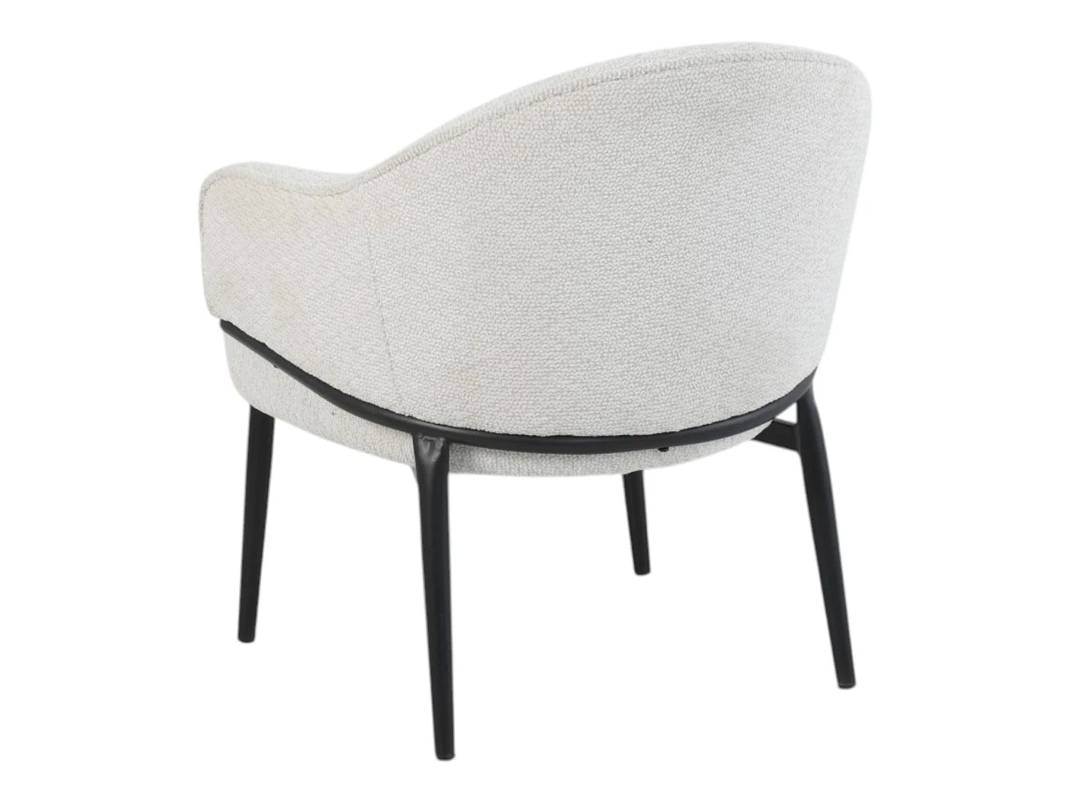 Fauteuil en tissu beige avec pieds en métal noir - ZOE