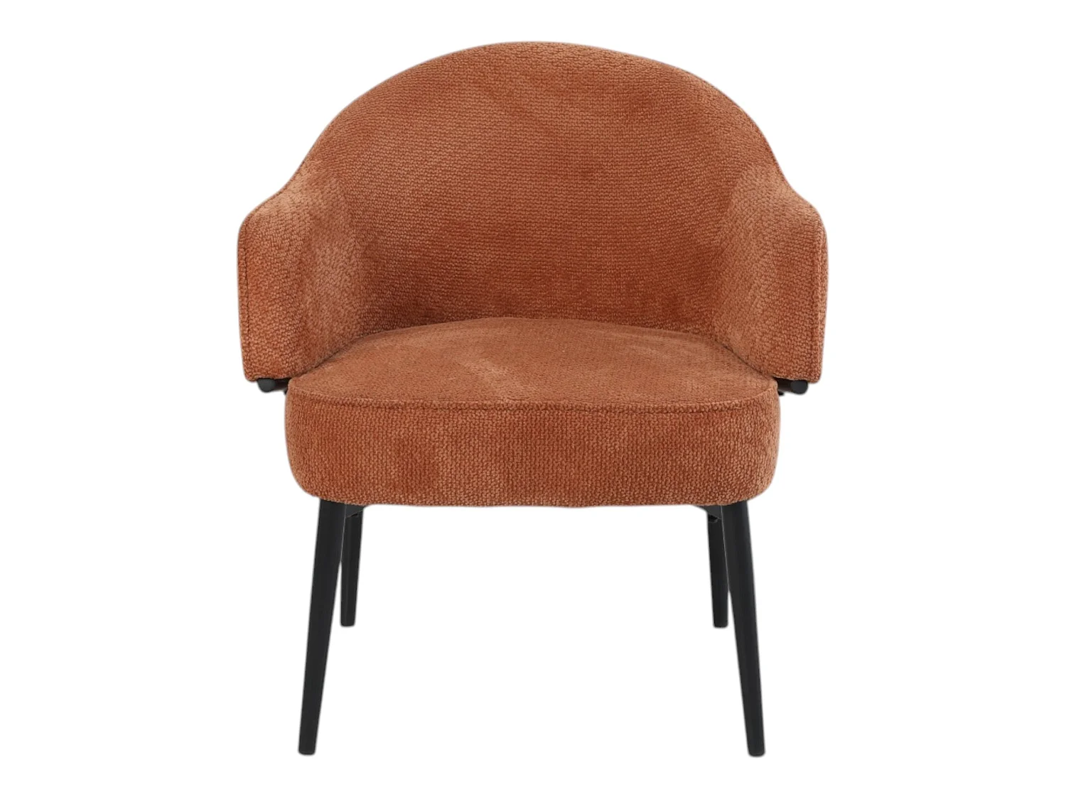 Fauteuil en tissu ourange avec pieds en métal noir - ZOE