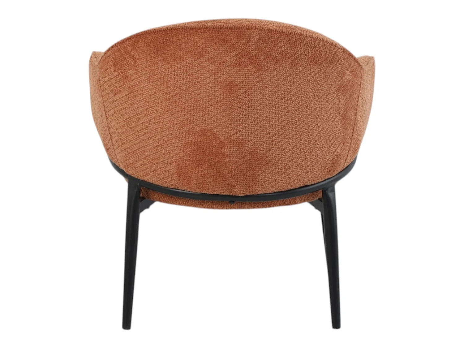 Fauteuil en tissu ourange avec pieds en métal noir - ZOE