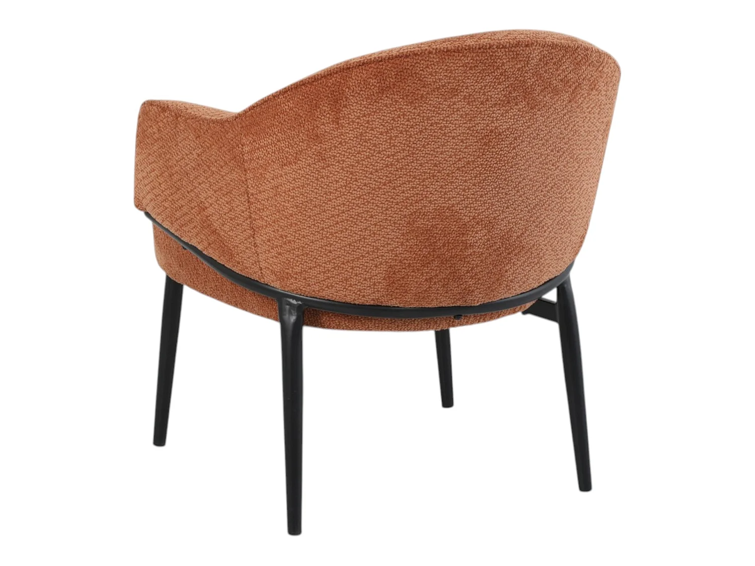 Fauteuil en tissu ourange avec pieds en métal noir - ZOE