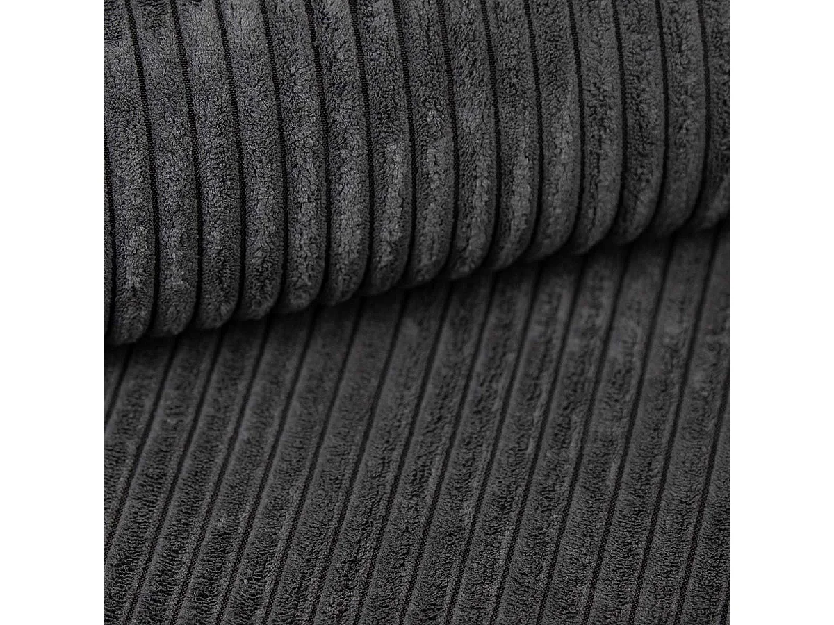 Canapé d'angle droit convertible tissu côtelé gris foncé - KOST