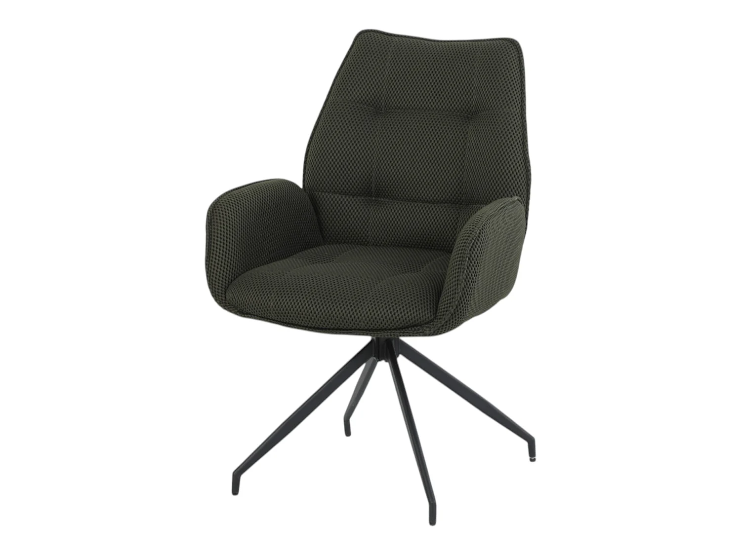Lot de 2 chaises pivotantes tissu maille 3D vert - CARILO