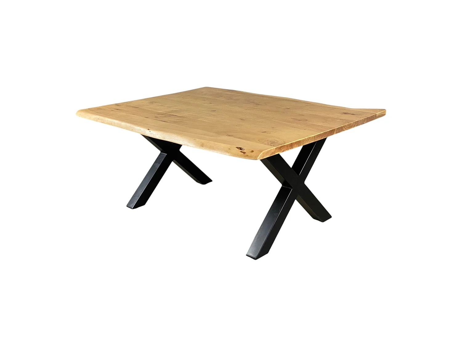 Table basse rectangulaire bois massif pieds métal X - BERGEN
