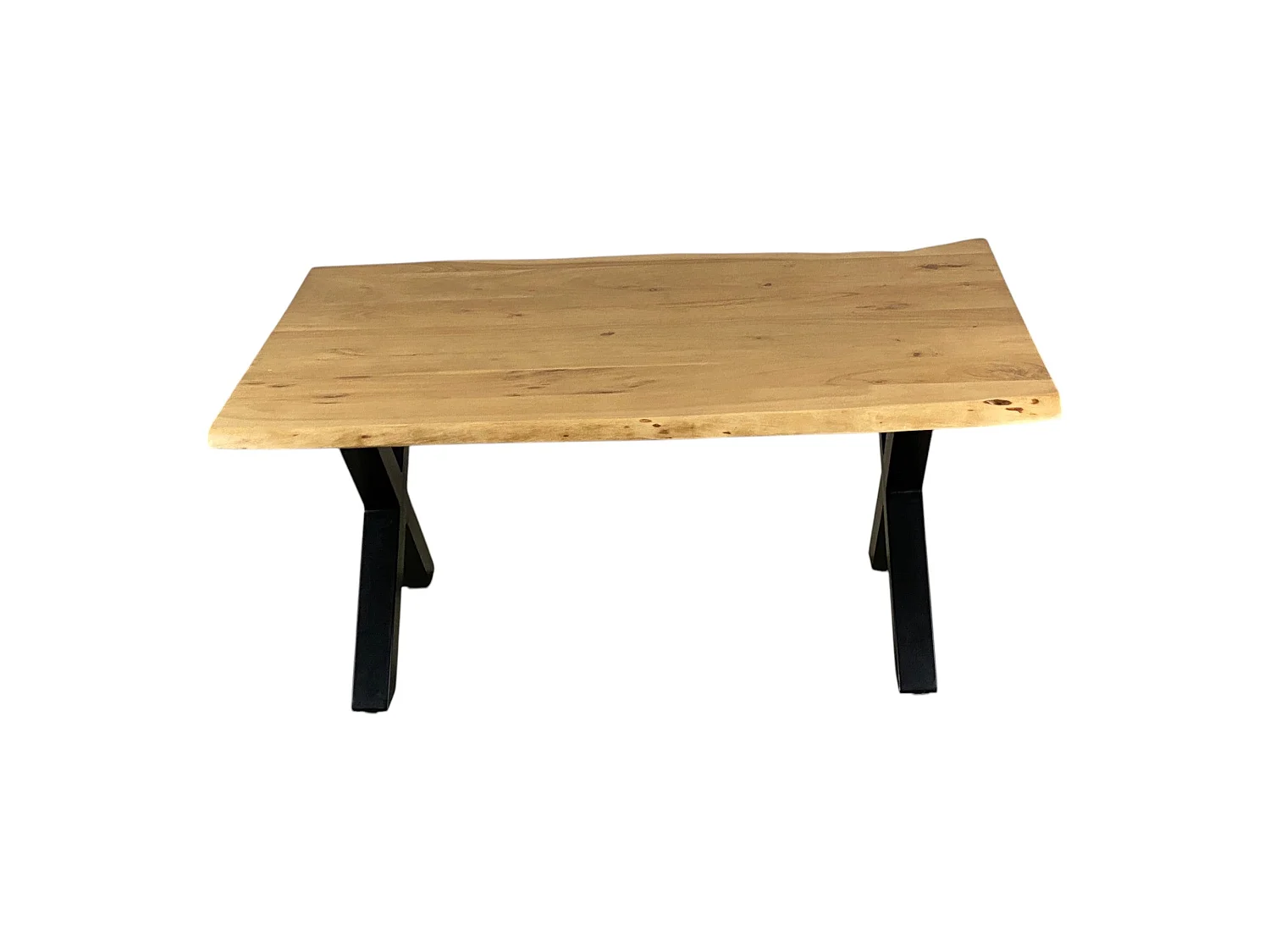 Table basse rectangulaire bois massif pieds métal X - BERGEN