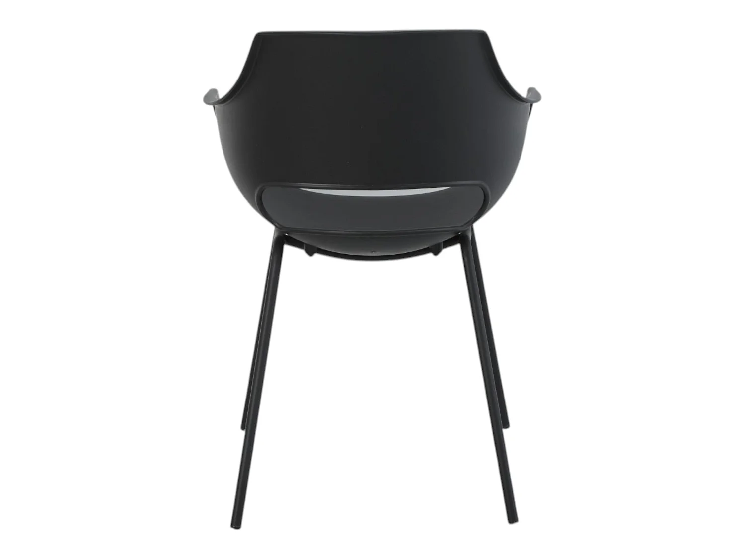 Lot de 4 chaises avec accoudoirs coloris noir pieds métal - AUSTIN