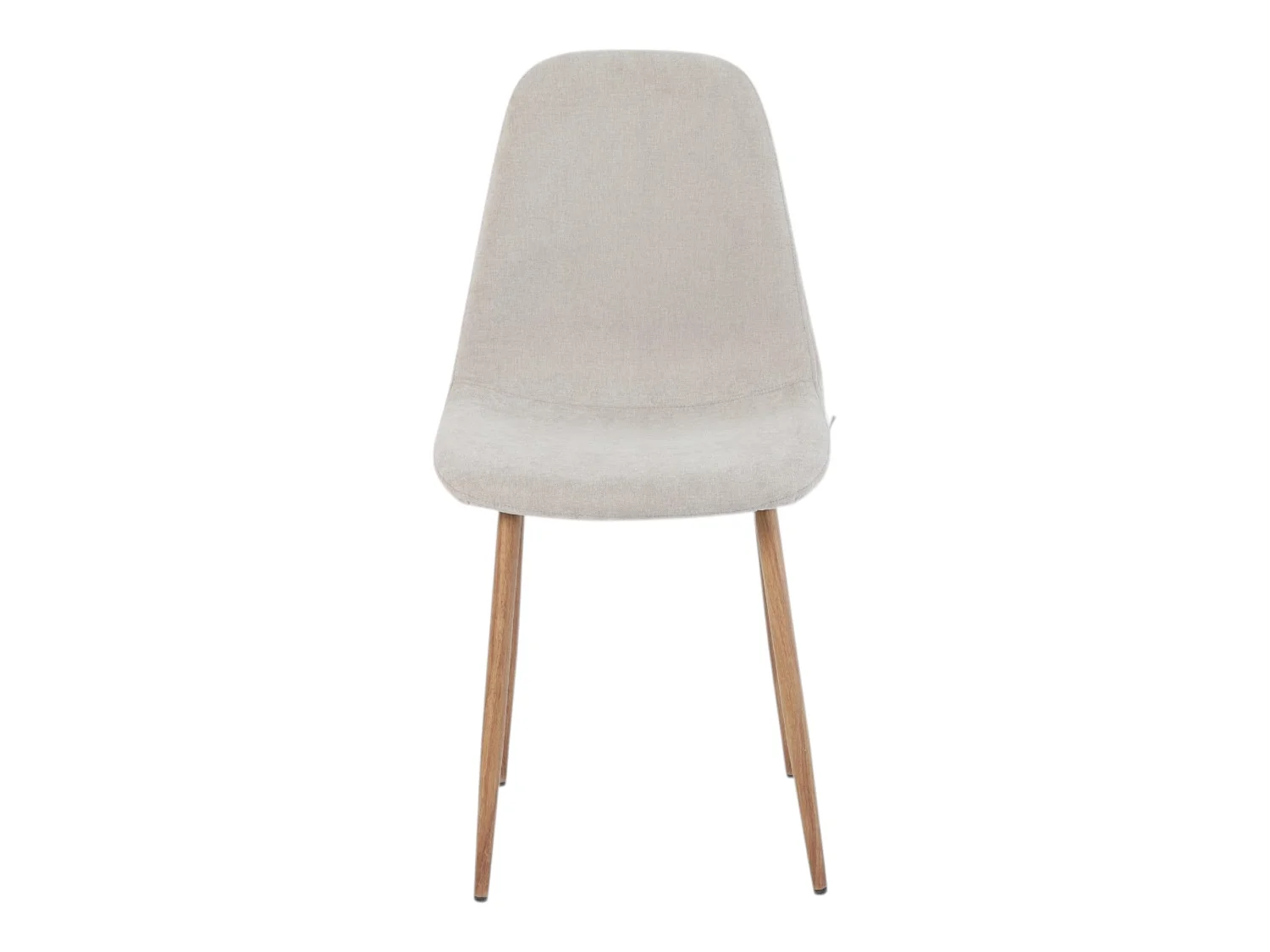 Lot de 4 chaises tissu beige pieds métal imitation bois - NOAH