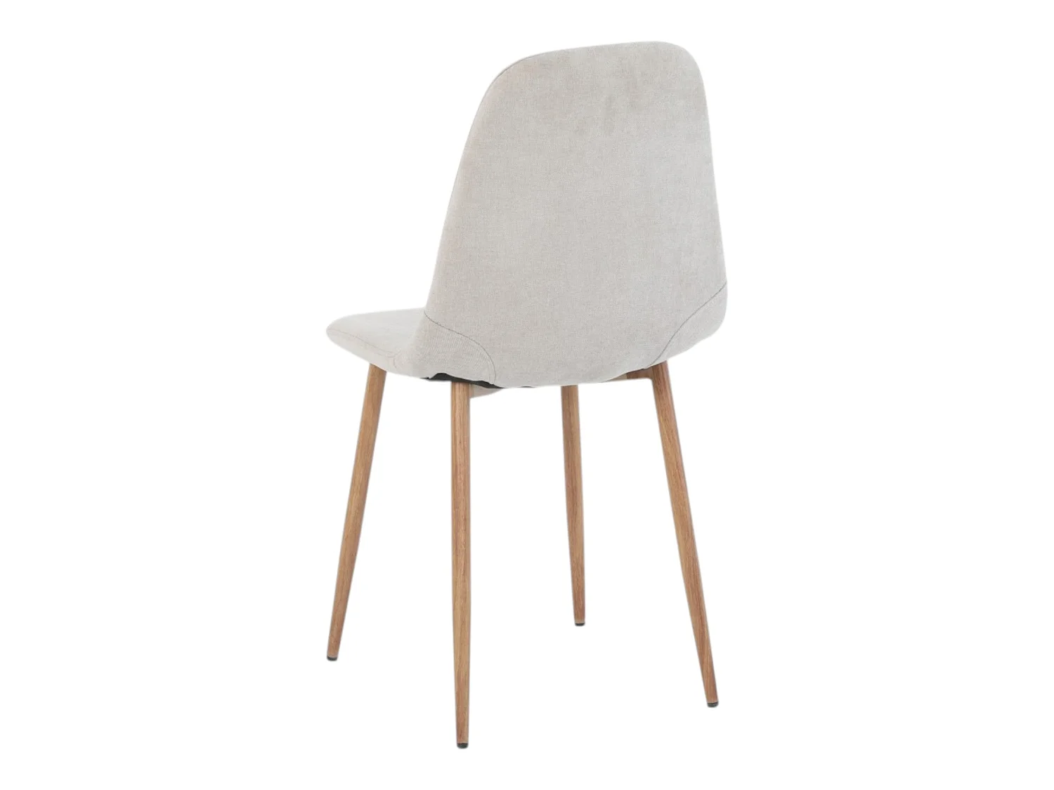 Lot de 4 chaises tissu beige pieds métal imitation bois - NOAH