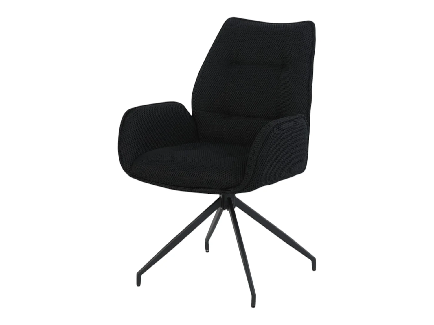 Lot de 2 chaises pivotantes tissu maille 3D noir - CARILO