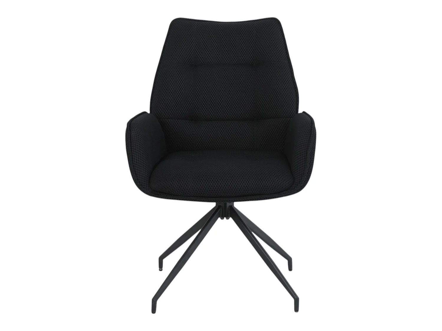Lot de 2 chaises pivotantes tissu maille 3D noir - CARILO