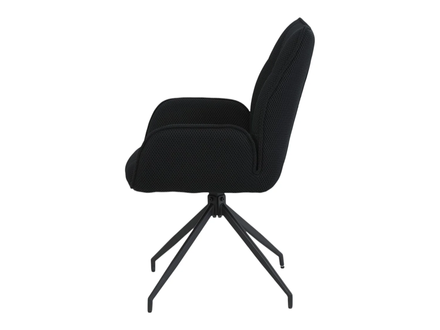 Lot de 2 chaises pivotantes tissu maille 3D noir - CARILO