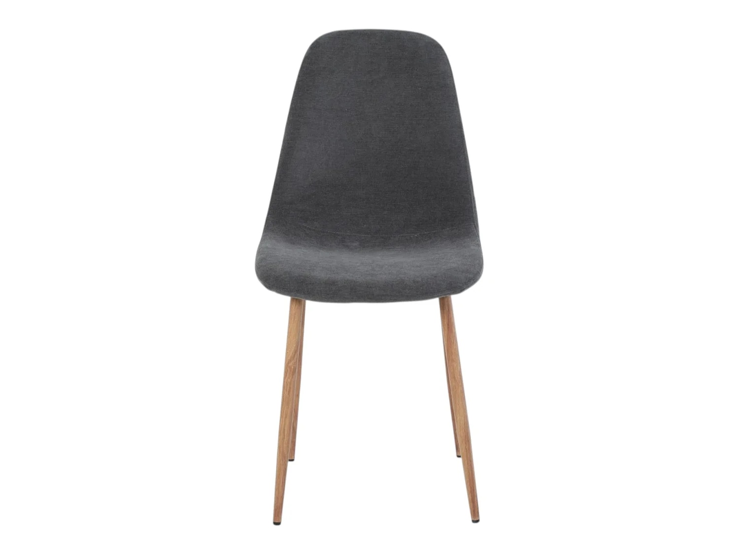 Lot de 4 chaises tissu gris pieds métal imitation bois - NOAH