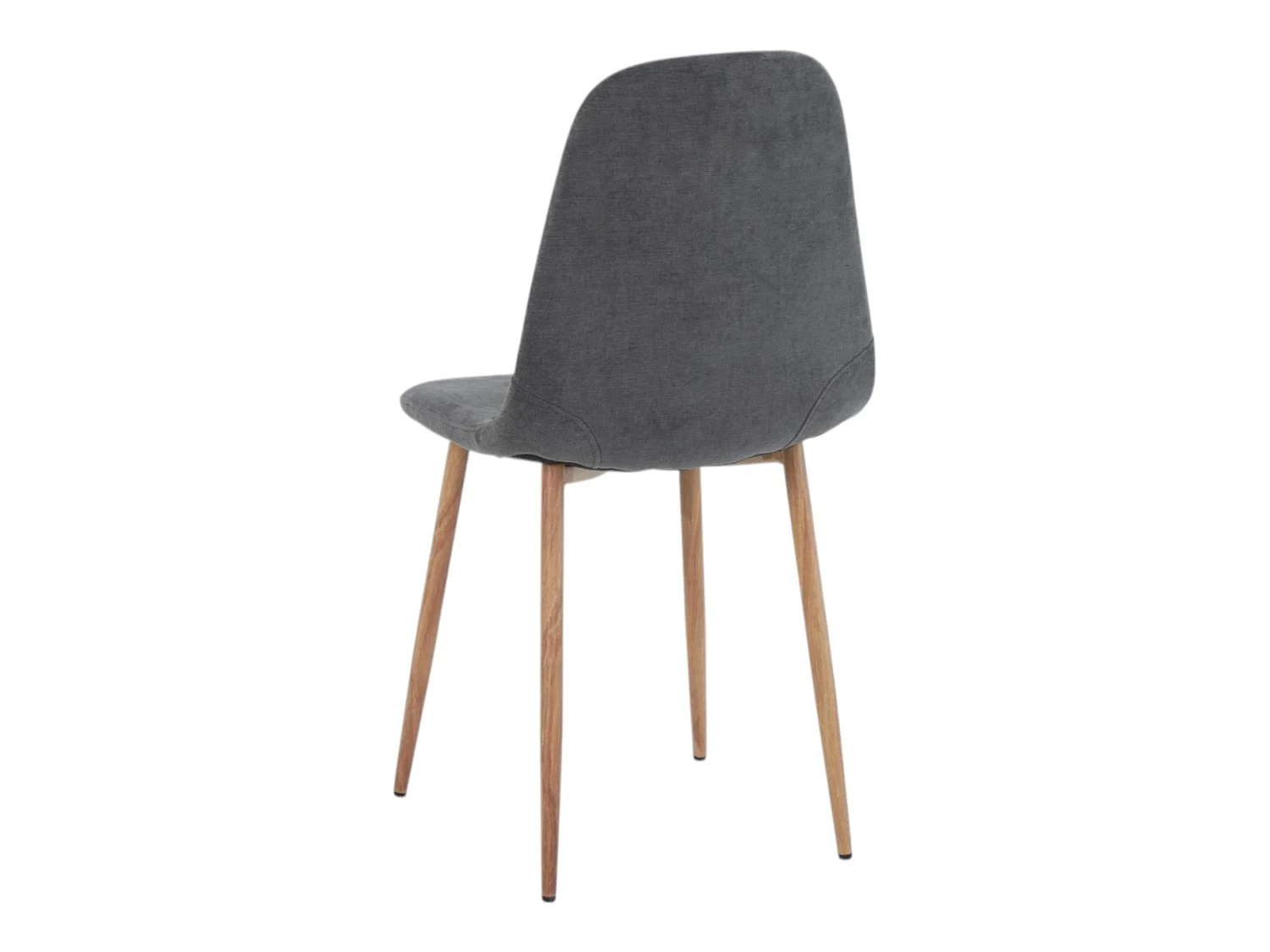 Lot de 4 chaises tissu gris pieds métal imitation bois - NOAH