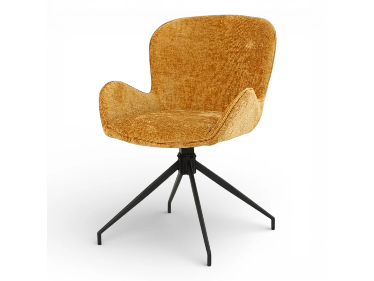 Lot de 2 chaises pivotantes tissu jaune - ASYAR